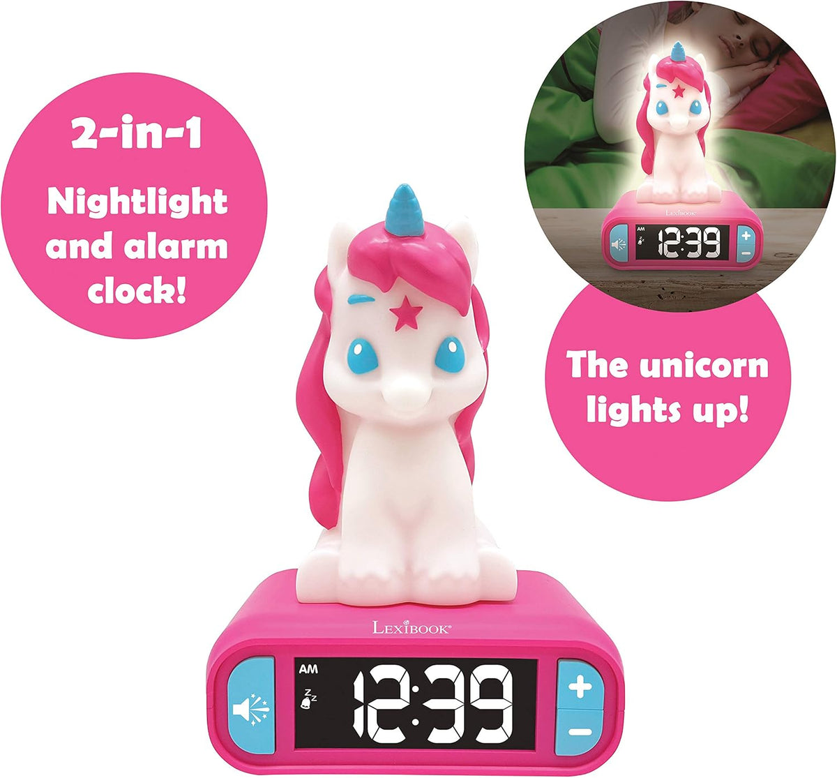 Unicorn Nightlight Alarm Clock, RL800UNI