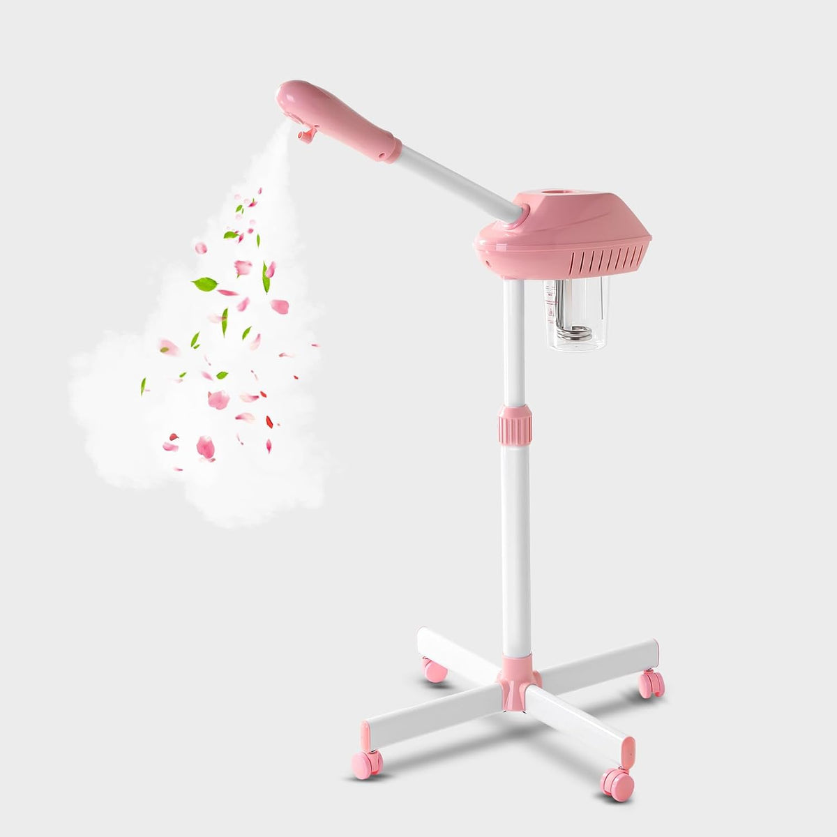 Professional Facial Steamer, Face Steam on Wheel, Estheticians Steamer-Pink