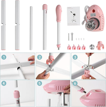 Professional Facial Steamer, Face Steam on Wheel, Estheticians Steamer-Pink