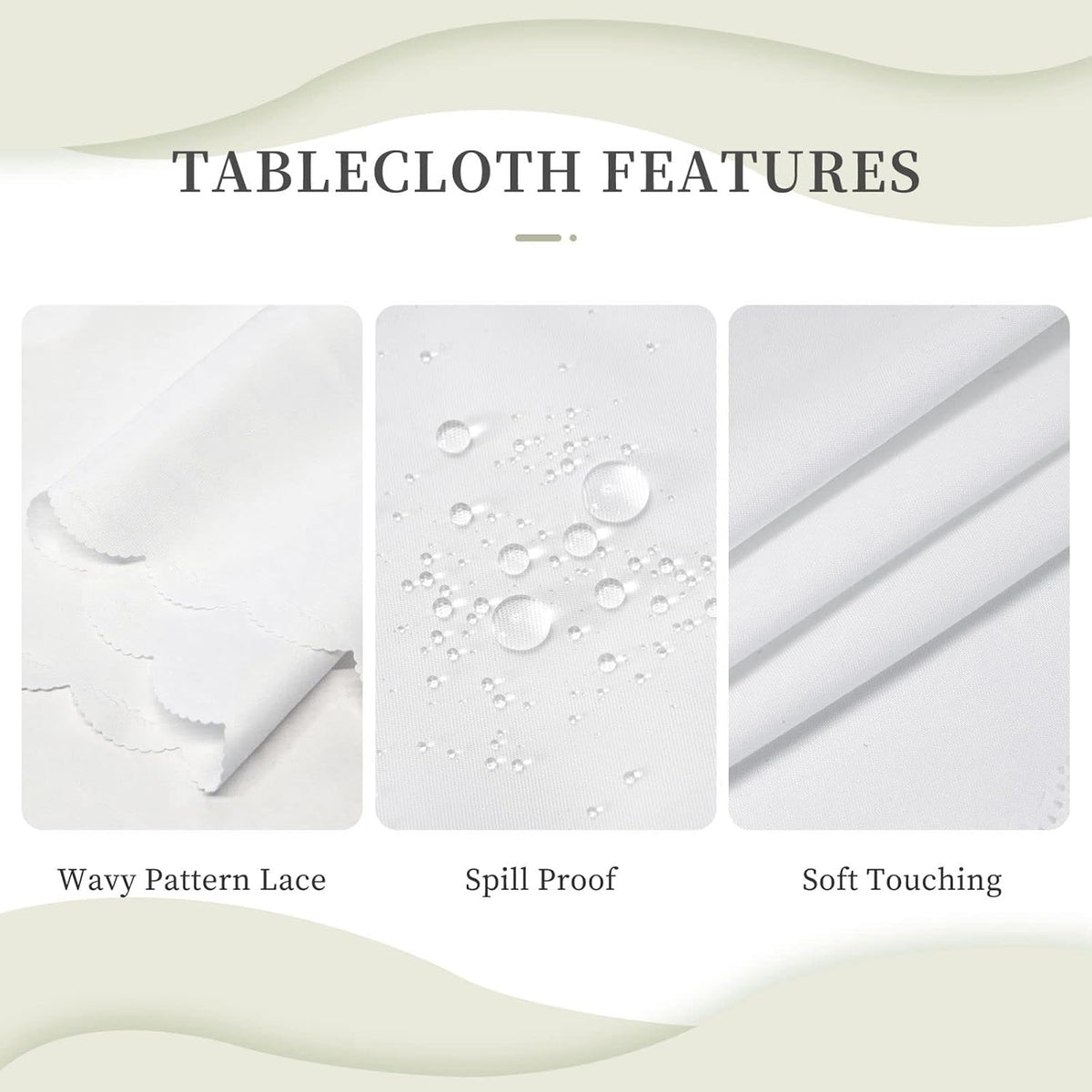 Flower Pink Rose Rectangular Tablecloth Floral Table Cloth with Wavy Lace Decoration Polyester Table Cover for Dining, Parties 54x72 inch