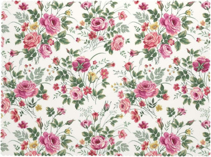 Flower Pink Rose Rectangular Tablecloth Floral Table Cloth with Wavy Lace Decoration Polyester Table Cover for Dining, Parties 54x72 inch