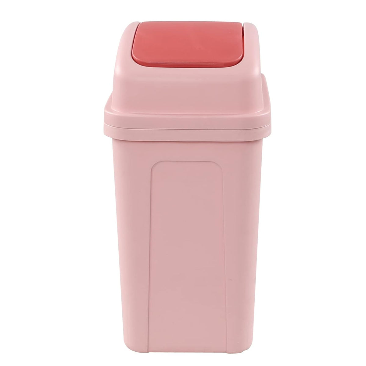 1.8 Gallon Small Garbage Can, Plastic Swing-top Trash Can, Pink
