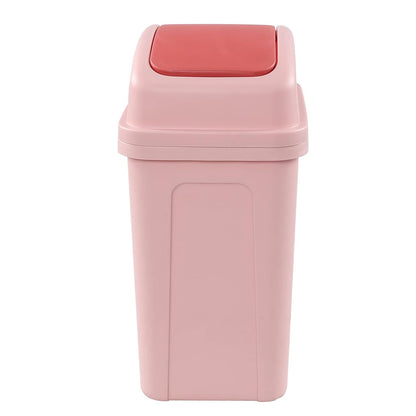 1.8 Gallon Small Garbage Can, Plastic Swing-top Trash Can, Pink
