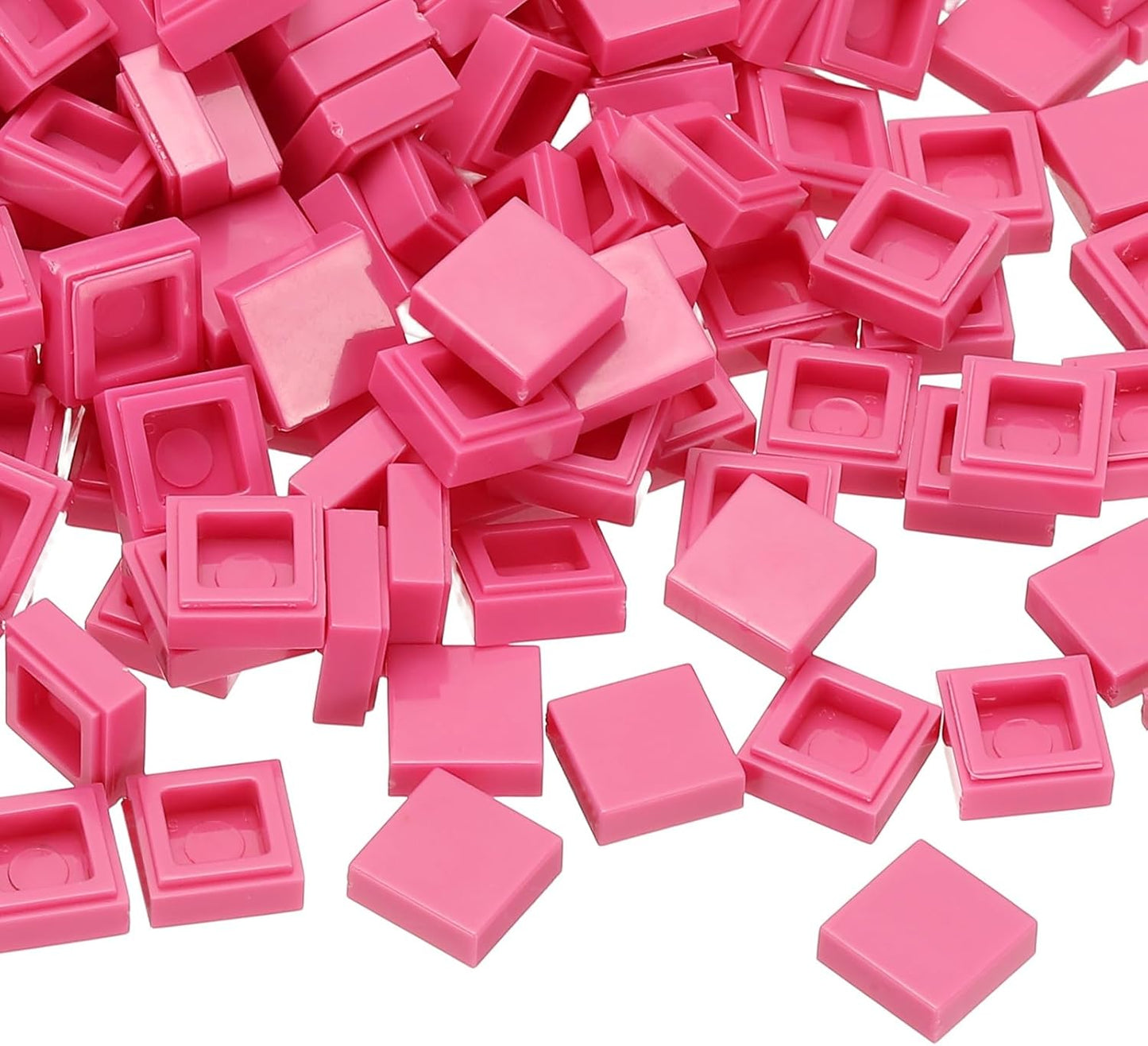 333 Pcs Flat Blocks Bulk, 1x1 Square Pink Red Classic Tiles Smooth Surface Mini Building Blocks Accessories Compatible Bricks Kits for Building Floor Walls Mosaic Pixel Arts