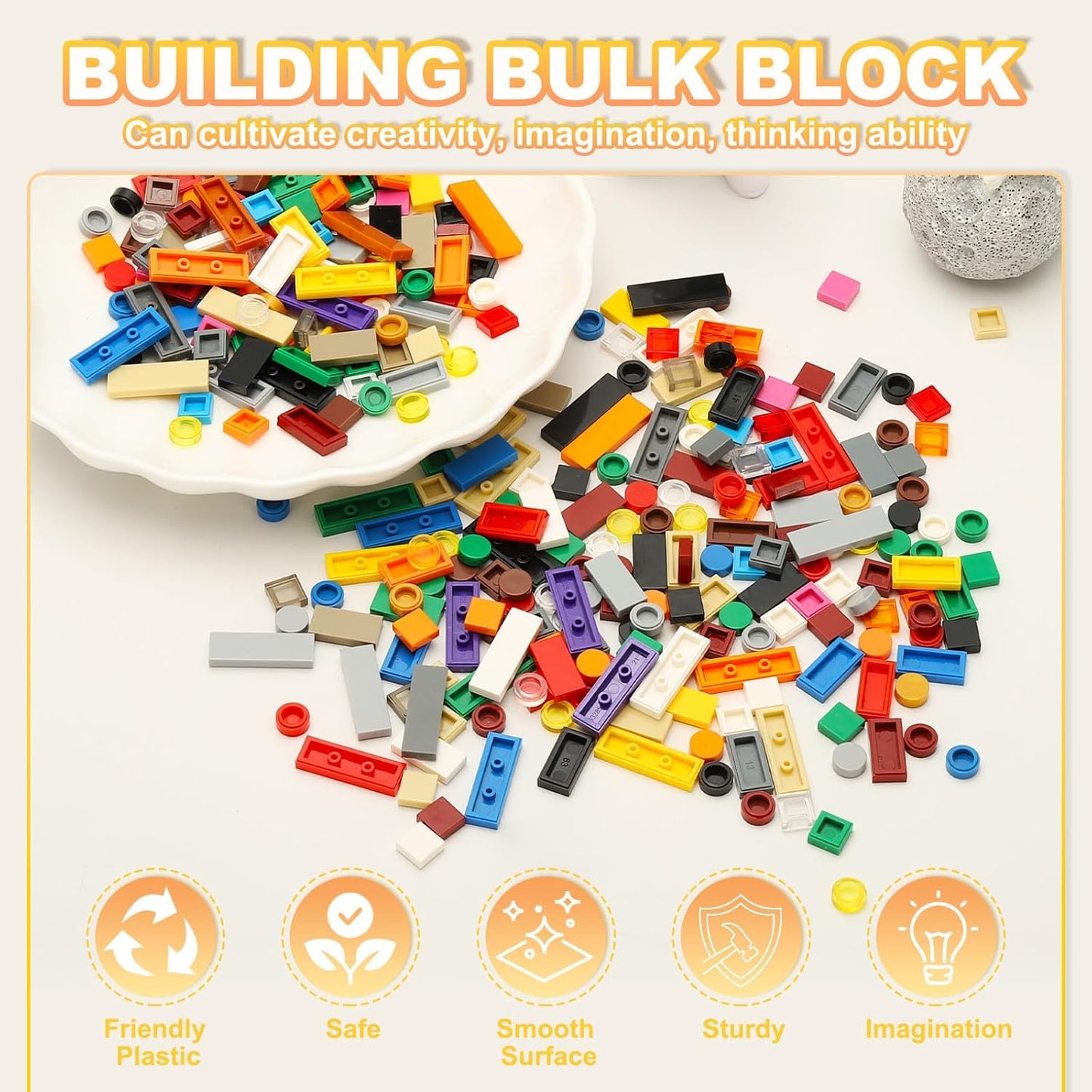 333 Pcs Flat Blocks Bulk, 1x1 Square Pink Red Classic Tiles Smooth Surface Mini Building Blocks Accessories Compatible Bricks Kits for Building Floor Walls Mosaic Pixel Arts