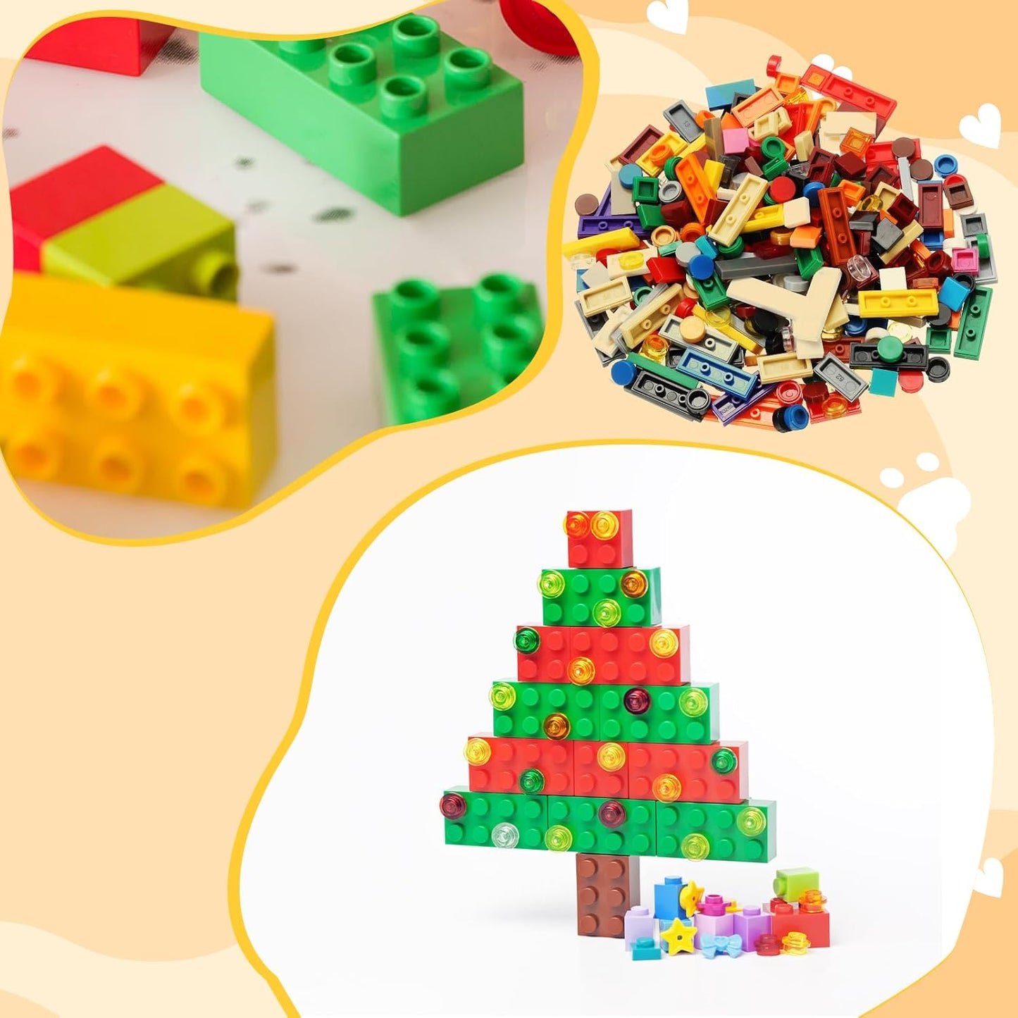 333 Pcs Flat Blocks Bulk, 1x1 Square Pink Red Classic Tiles Smooth Surface Mini Building Blocks Accessories Compatible Bricks Kits for Building Floor Walls Mosaic Pixel Arts