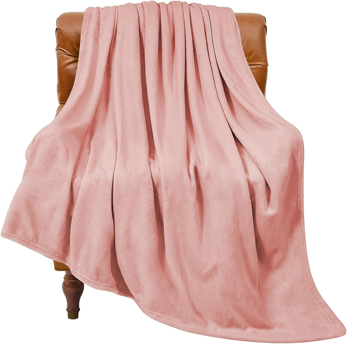 Fleece Blanket Soft Plush Throw for Couch Pink 50"x60"