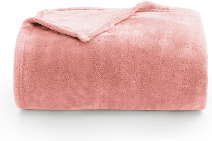 Fleece Blanket Soft Plush Throw for Couch Pink 50"x60"