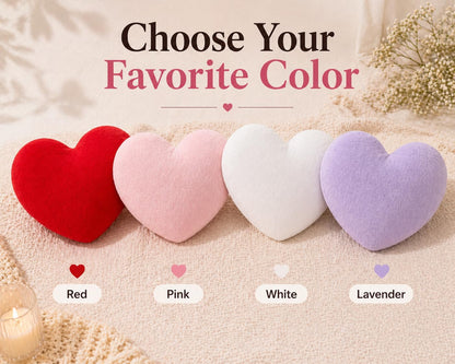 Heart-Shaped Micromink Throw Pillow 15"x17", Plush Cushion (Pink)
