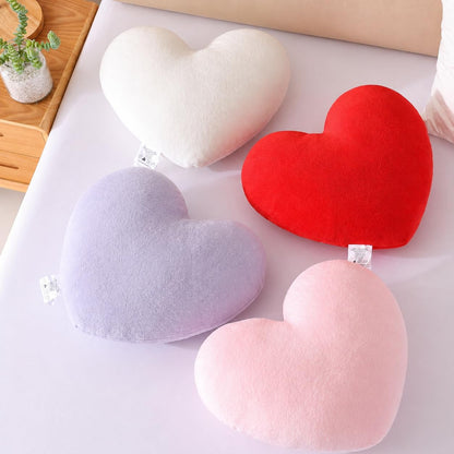 Heart-Shaped Micromink Throw Pillow 15"x17", Plush Cushion (Pink)