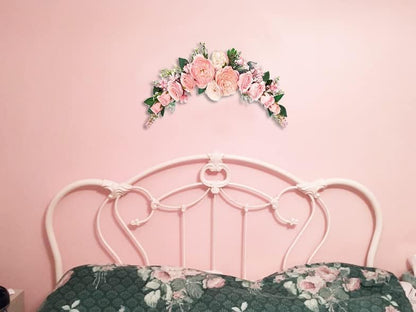 Artificial Peony Flower Swag, Arch Flowers, 20" Length in Bent, Decorative Swag, for Arch Front Door Party Wall Home Decor(Peach)