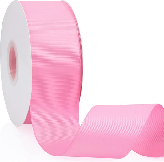 Peach Pink 2" X 50 Yards Solid Color Double Faced Grosgrain Ribbon for Gifts Wrapping, Wedding, Party, Crafts, Hair Bows, Flowers, Home DIY Decor