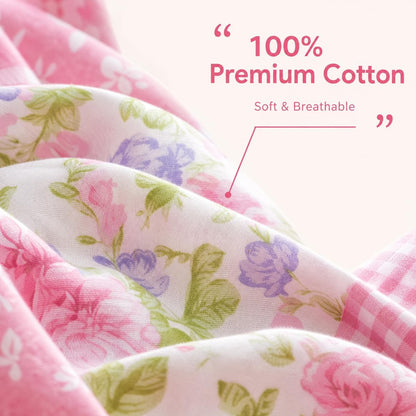 Precut Cotton Fat Quarters Fabric Quilting Bundles for Sewing, (Pink)