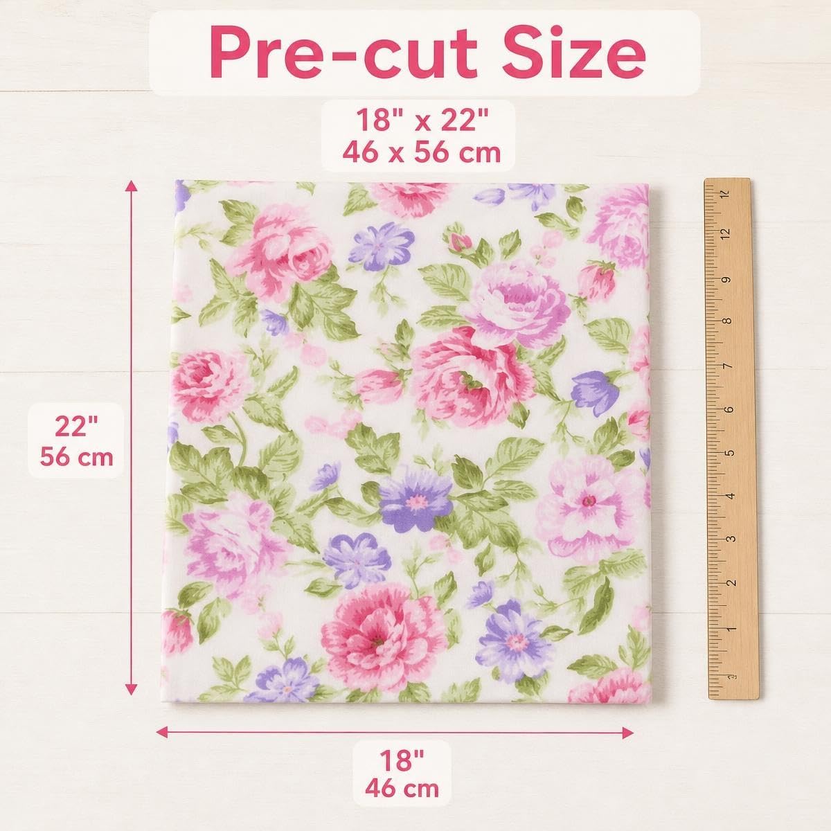 Precut Cotton Fat Quarters Fabric Quilting Bundles for Sewing, (Pink)