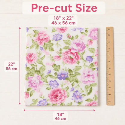 Precut Cotton Fat Quarters Fabric Quilting Bundles for Sewing, (Pink)