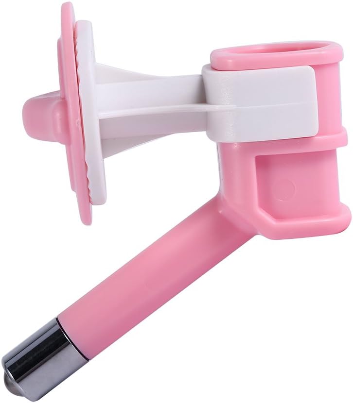 Pet Water Dispenser, Nozzle Automatic Dogs Cats Water Feeder Nozzle No Drip Water Dispenser Fountain Bottle Head Water Nozzle Anti Leaking Pet Hanging Drinking Nozzle (Pink)