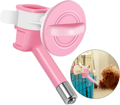 Pet Water Dispenser, Nozzle Automatic Dogs Cats Water Feeder Nozzle No Drip Water Dispenser Fountain Bottle Head Water Nozzle Anti Leaking Pet Hanging Drinking Nozzle (Pink)