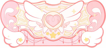 Large Gaming Mouse Pad Kawaii Pink Non-Slip Rubber Back Mouse Pad Big Waterproof Desk Mat for Keyboard and Mouse Perfect for Gaming,or Home Office Work - Star Wings（Super Dense Cloth）