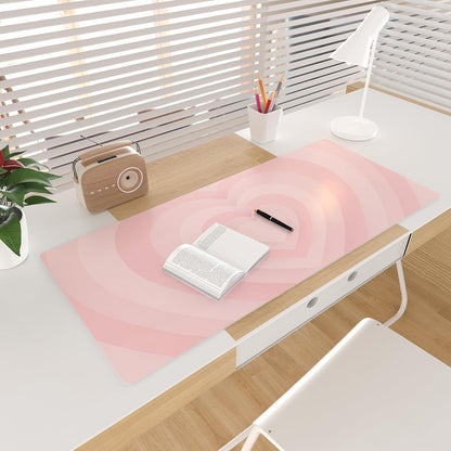Large Mouse Pad Pink, PU Leather Desk Mat, 31.5" x 11.8"