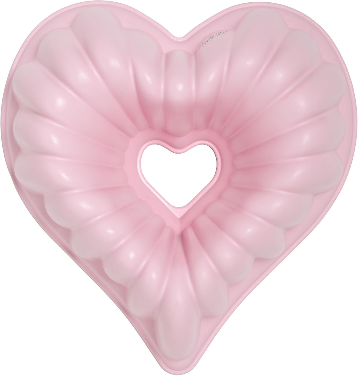 Paris Hilton Heart Shaped Fluted Cake Pan, Cast Aluminum with Clean Ceramic Nonstick Bakeware Fluted Tube Pan, Dishwasher Safe, Made without PFAS, PFOA, PFOS & PFTE, 9-Inch, Pink