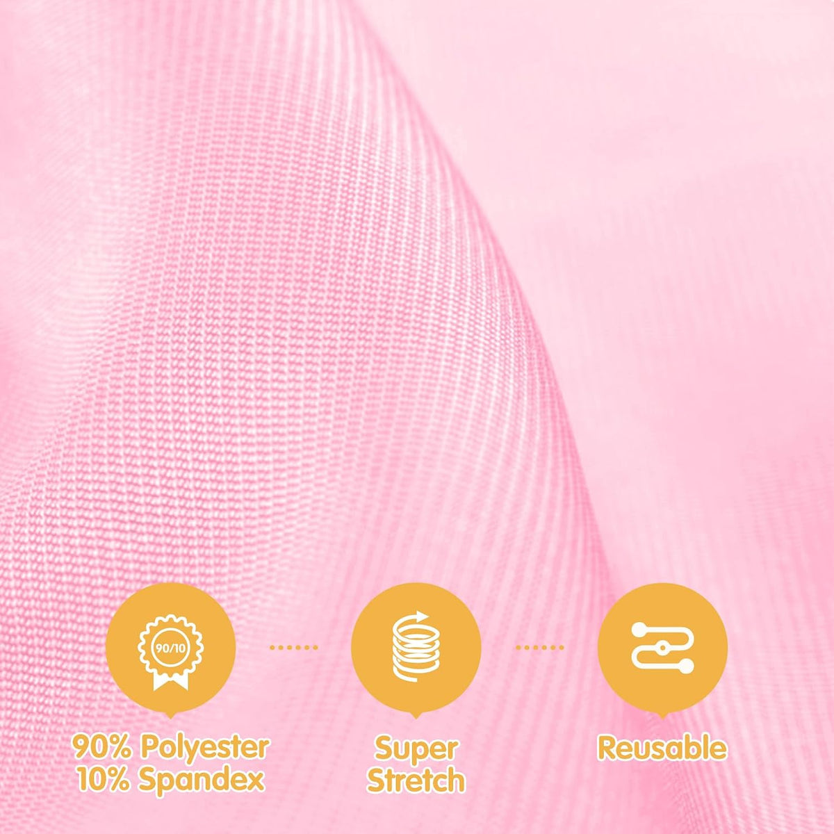 6 Pack Pink Spandex Table Covers for 6ft Rectangle Tables