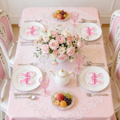 Paper Napkins Disposable Decorative Pink Bow Shaped Dinner/Lunch Napkins for Party, Home Table Decor. 50PCS, 3-Ply, Folded 6.22 x 6.22 In.