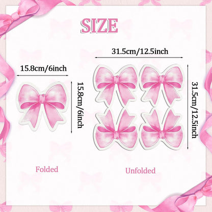 Paper Napkins Disposable Decorative Pink Bow Shaped Dinner/Lunch Napkins for Party, Home Table Decor. 50PCS, 3-Ply, Folded 6.22 x 6.22 In.