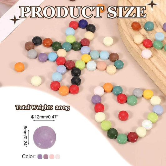 200g Round Mosaic Tiles for Crafts, 0.47 Inches Iridescent Mosaic Glass Pieces for DIY Art Making Supplies Home Decoration (Purple Pink Multicolored)