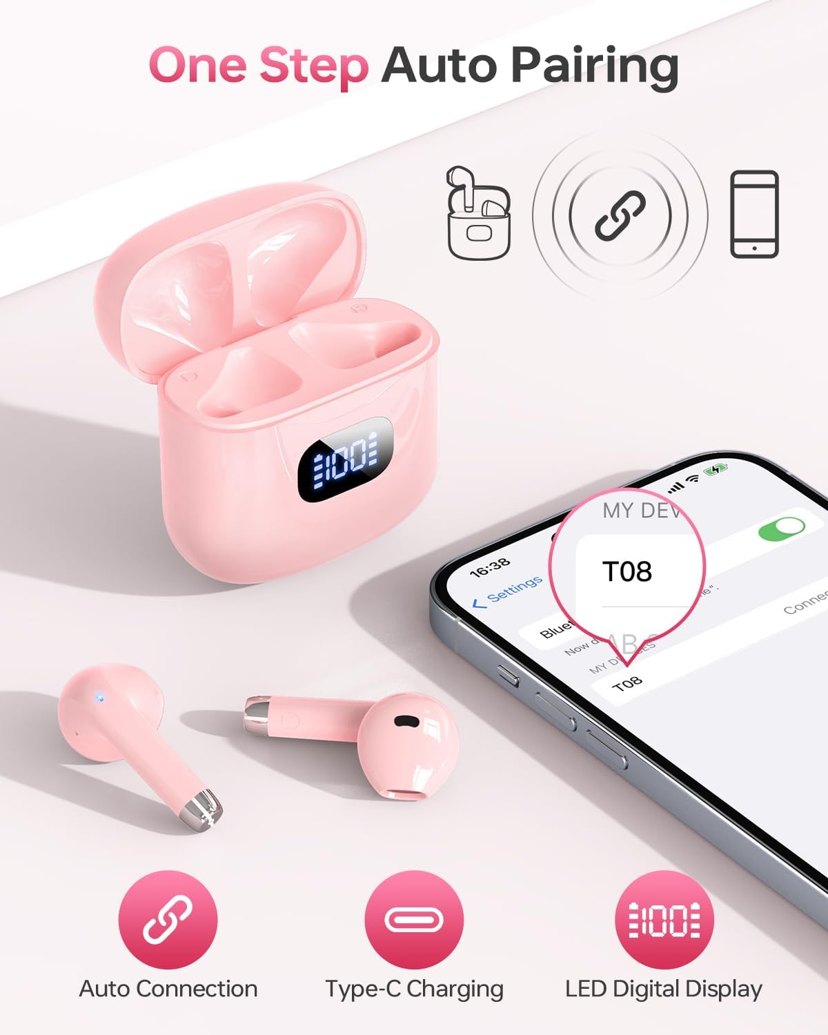Wireless Earbuds Bluetooth 5.3 Ear Buds Headphones, 40Hrs Playback