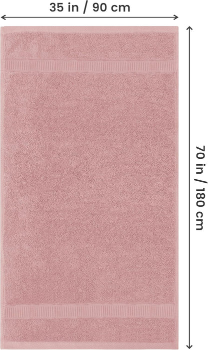 Jumbo Bath Sheets, 2 Pack, 35x70 in, 600 GSM Cotton, Dusty Pink