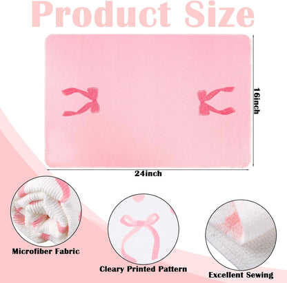 6 Pcs Coquette Kitchen Towels Microfiber Pink Bow Towels