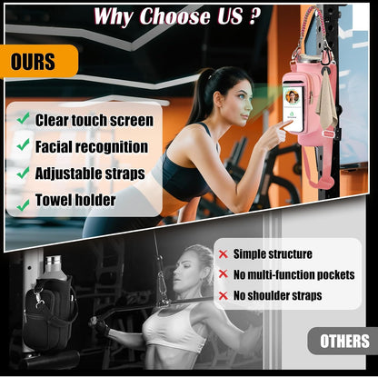 Magnetic Gym Bag for Men Women, Water Bottle Carrier Holder with Strap for Stanley, Small Bag Accessories pouch with N52