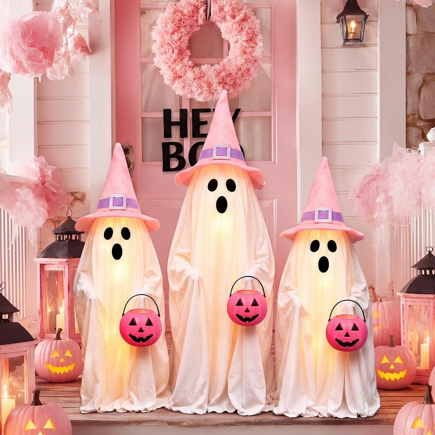 3 Pack Pink Holiday Halloween Outdoor Decoration 30'' & 26''