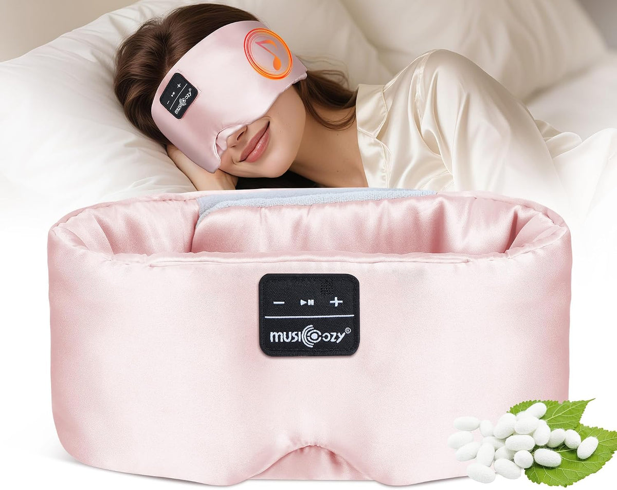 3D Mulberry Silk Bluetooth 5.4 Headphones Sleep Mask