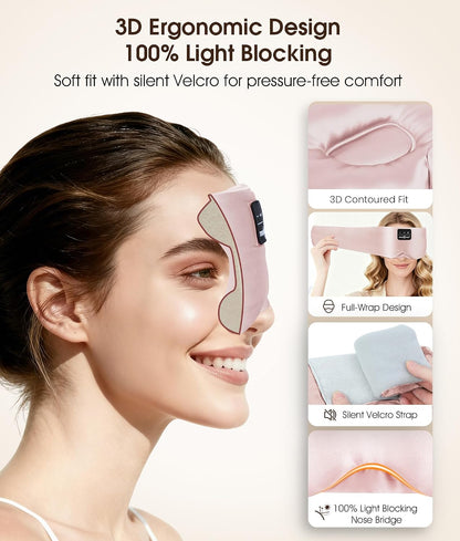 3D Mulberry Silk Bluetooth 5.4 Headphones Sleep Mask