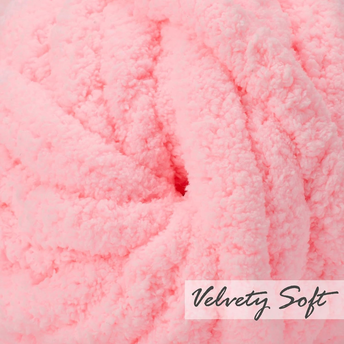 Chunky Yarn for Hand Knitting Soft DIY Blanket Light Pink 0.55LB