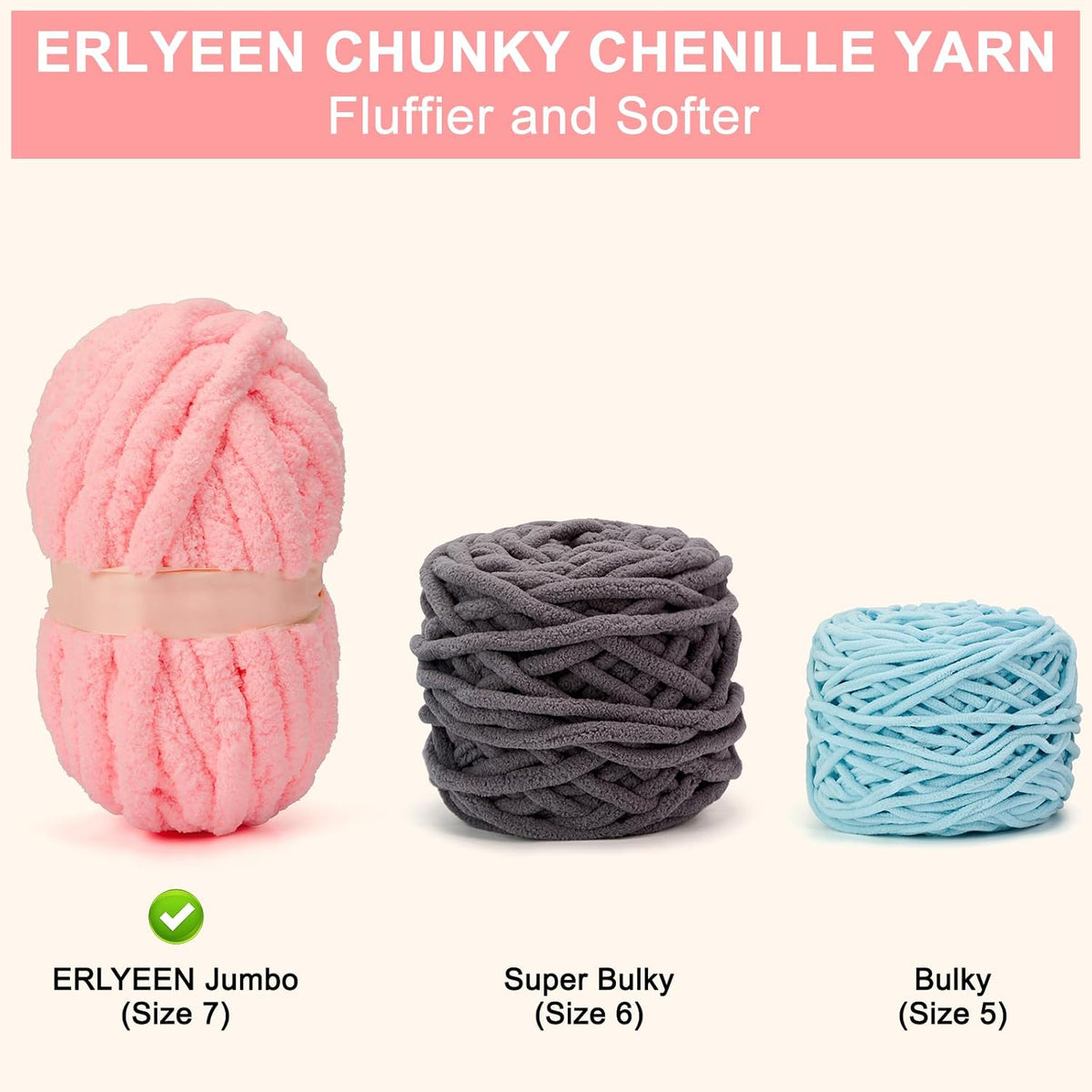 Chunky Yarn for Hand Knitting Soft DIY Blanket Light Pink 0.55LB