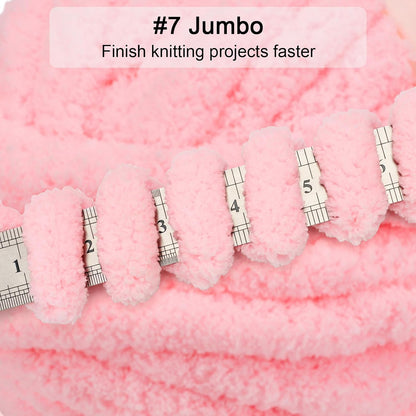Chunky Yarn for Hand Knitting Soft DIY Blanket Light Pink 0.55LB