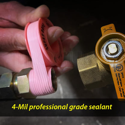 10-Pack 1/2" x 520" Professional Grade Pipe Thread Sealant 4-Mil Pink PTFE Plumbing Teflon Tape, for Water and Gas