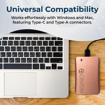 External SSD (Rose Gold Metallic), USB-C 3.2 Gen 2, 1000GB