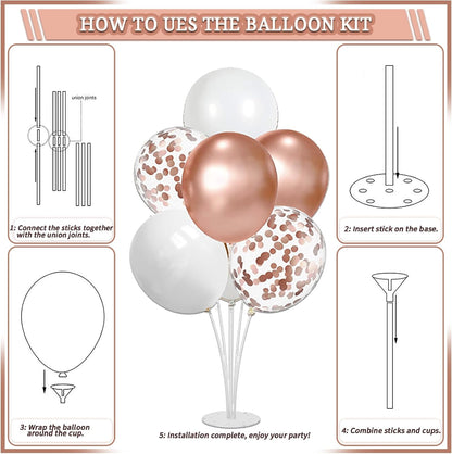 LFSTGN 274 Pcs Rose Gold Bridal Shower Decorations, Decorations Favors - "BRIDE TO BE" Banner, Veil, Balloon, Photo Props, Tableware with Rose Gold for 25 Guests