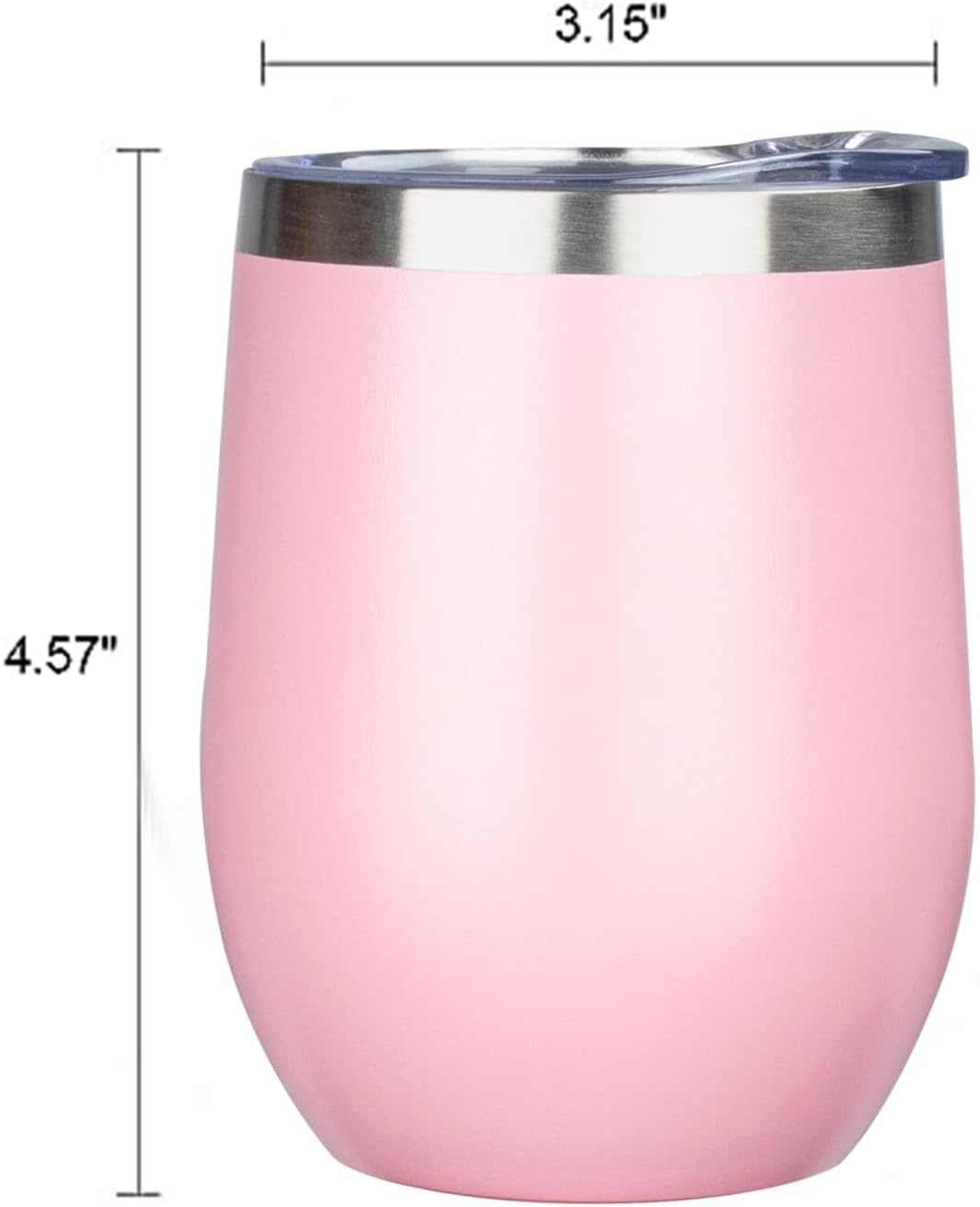 12 Oz Insulated Wine Tumbler Bulk with Lid Wine Glass(Pink,4 Pack)