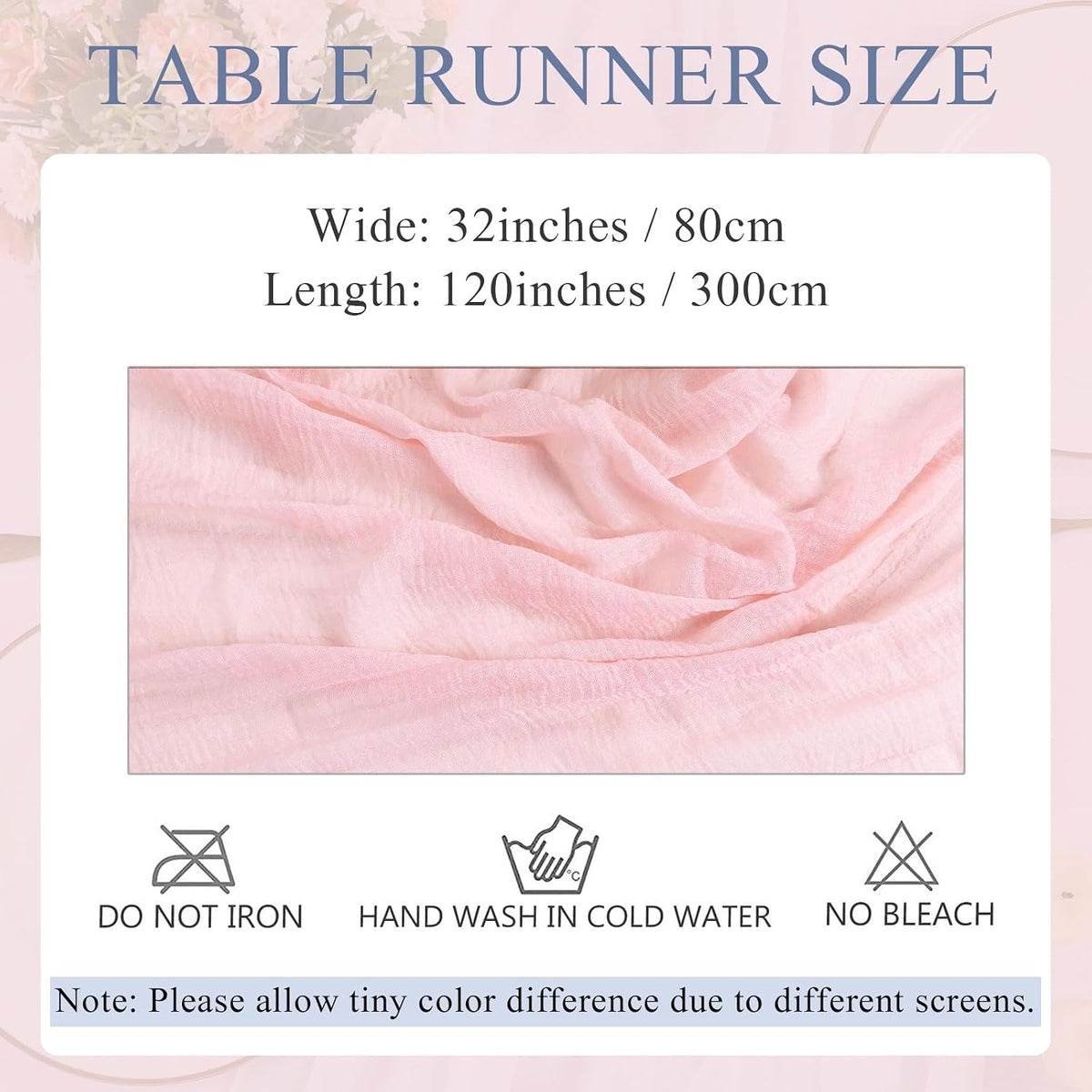 Blushing Pink Cheesecloth Table Runner 10ft Gauze Table Runner for Wedding Baby Bridal Shower Party 32x120 Inches Boho Rustic Long Cheese Cloth Spring Home Decorations