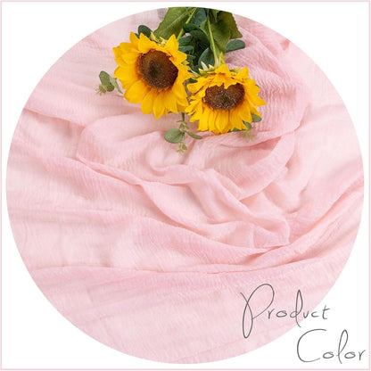 Blushing Pink Cheesecloth Table Runner 10ft Gauze Table Runner for Wedding Baby Bridal Shower Party 32x120 Inches Boho Rustic Long Cheese Cloth Spring Home Decorations