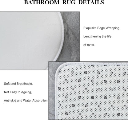 Black Pink Bow Retro Coquette 4Pcs Bathroom Shower Curtain Set with Rugs