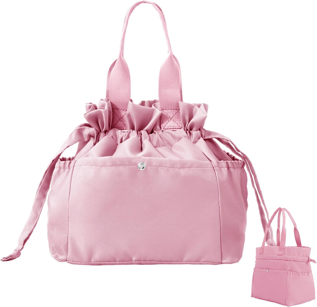Lunch Bag for Women Reusable Drawstring Insulated Lunch Box Stain-Resistant Large Cinch Closure Lunch Bags for Work Office