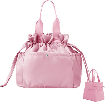 Lunch Bag for Women Reusable Drawstring Insulated Lunch Box Stain-Resistant Large Cinch Closure Lunch Bags for Work Office