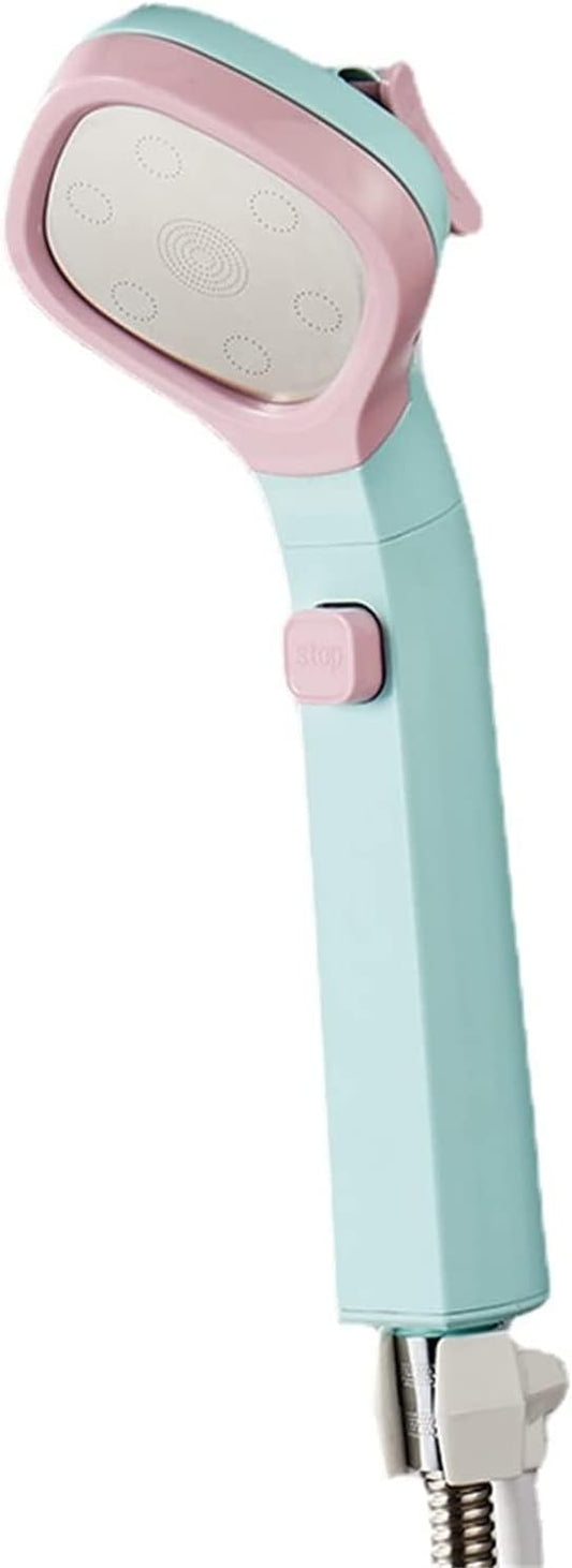 Pressurized Shower Head with 4 Modes Support One-Touch Water Cut-Off, Powerful Handheld Shower Heads High Pressure Water Saving (Pink)