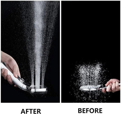 Pressurized Shower Head with 4 Modes Support One-Touch Water Cut-Off, Powerful Handheld Shower Heads High Pressure Water Saving (Pink)