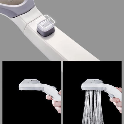 Pressurized Shower Head with 4 Modes Support One-Touch Water Cut-Off, Powerful Handheld Shower Heads High Pressure Water Saving (Pink)